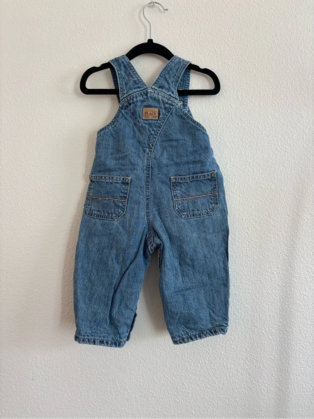 The Children’s Place vintage denim lined overalls size 12 months